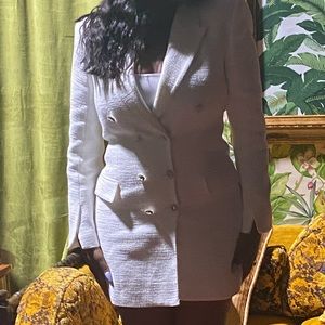 White Zara Dress Blazer